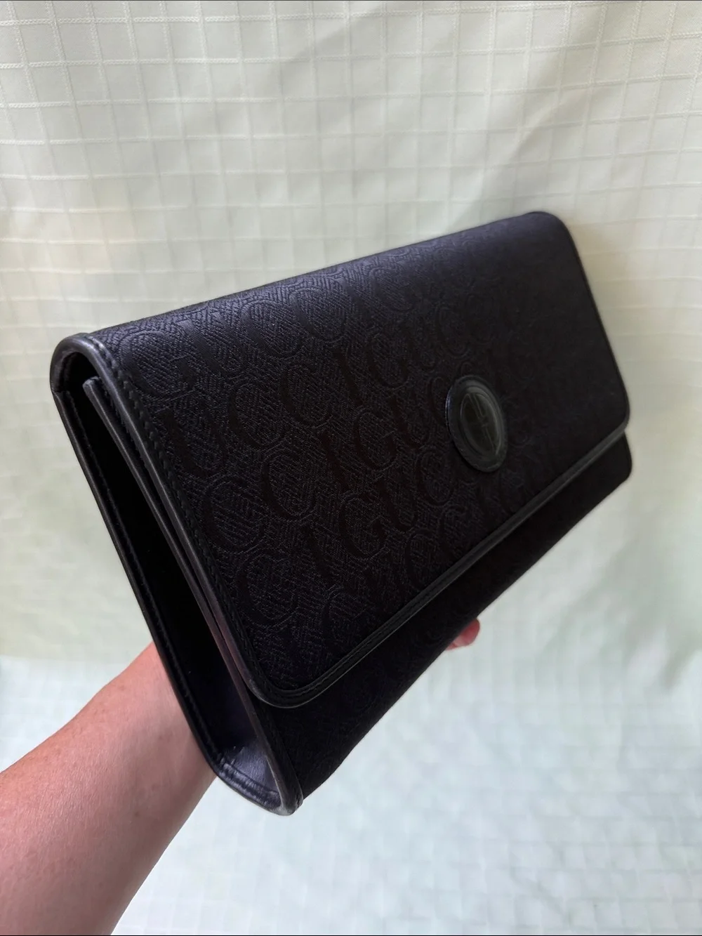 Vintage Gucci canvas/leather shoulder bag/clutch